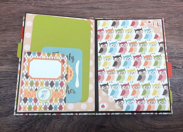 Premade Fall Scrapbook Photo Album,  Handmade Autumn Themed Scrapbook Ready for Photos