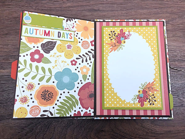 Premade Fall Scrapbook Photo Album,  Handmade Autumn Themed Scrapbook Ready for Photos