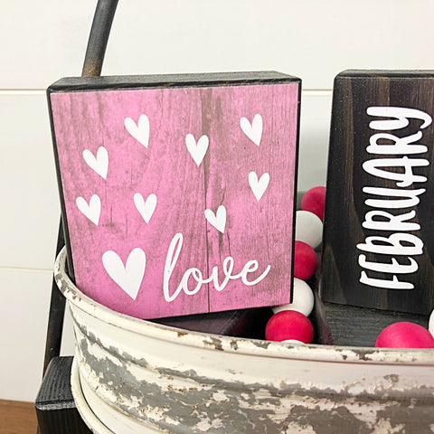 Reversible Valentine’s Day and St. Patrick’s Day Mini Shelf Sign, Double Sided Tiered Tray Filler