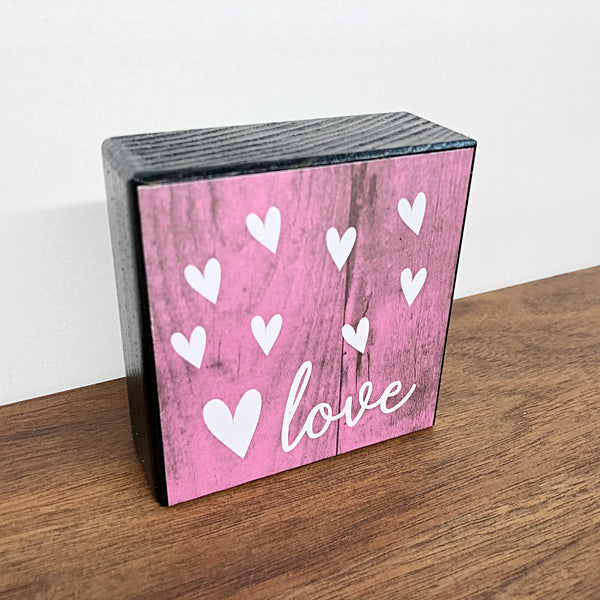 Reversible Valentine’s Day and St. Patrick’s Day Mini Shelf Sign, Double Sided Tiered Tray Filler