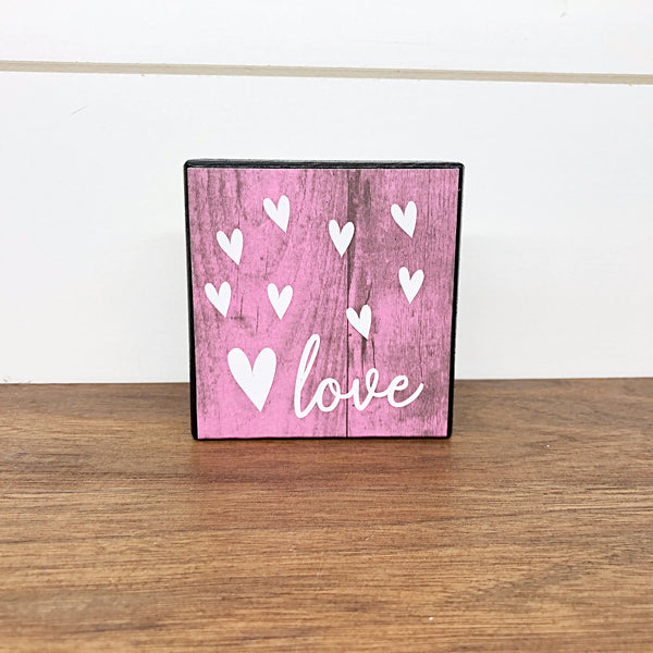 Reversible Valentine’s Day and St. Patrick’s Day Mini Shelf Sign, Double Sided Tiered Tray Filler