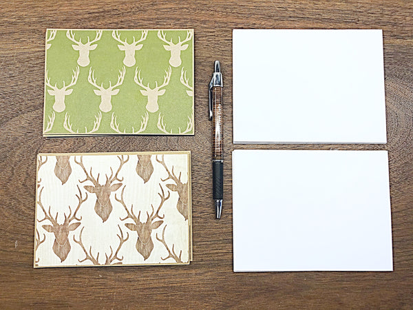 Deer Note Card Set of 6, Handmade Simple Blank Cards