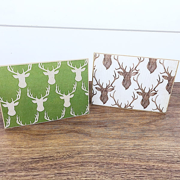 Deer Note Card Set of 6, Handmade Simple Blank Cards