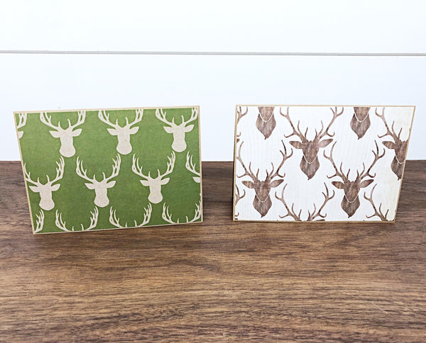 Deer Note Card Set of 6, Handmade Simple Blank Cards