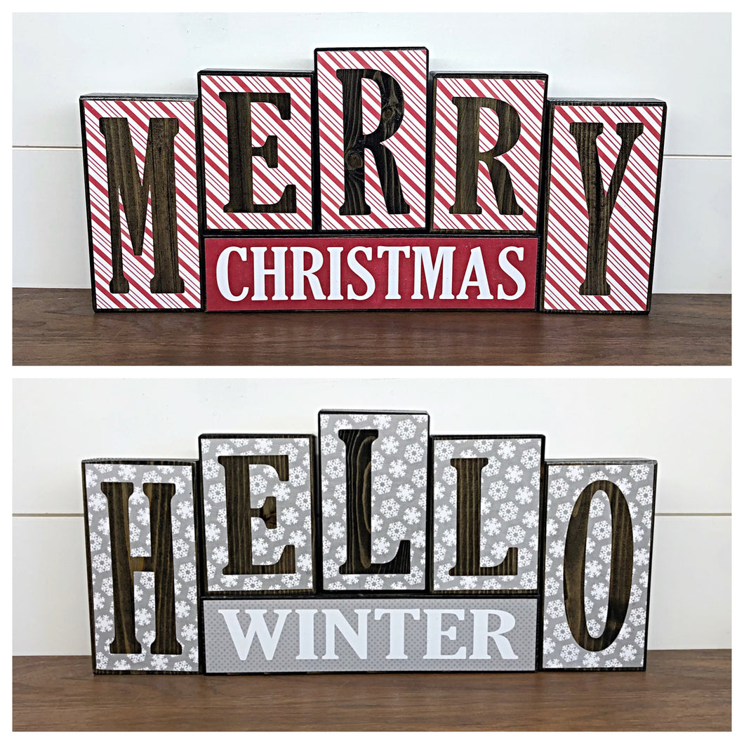 Merry christmas hot sale letter blocks