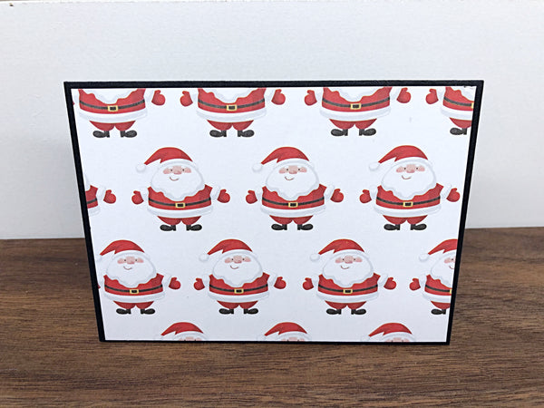 Santa and Snowman Note Card Set of 12, Handmade Christmas Card Pack