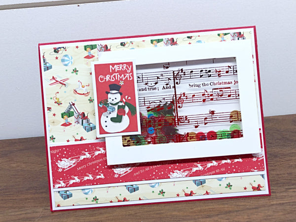 Christmas Shaker Card, Handmade Merry Christmas Card