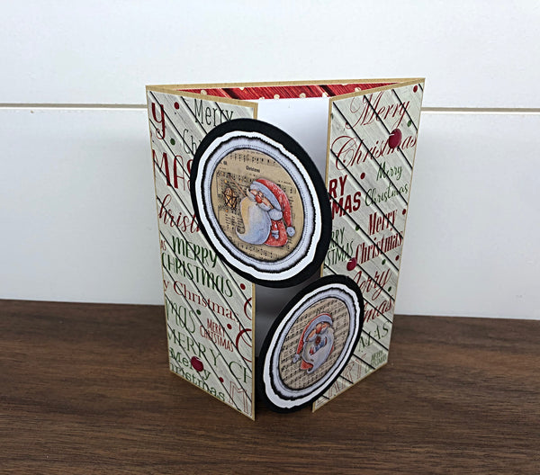 Christmas Gatefold Card, Handmade Christmas Greeting Card