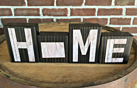Colorado Home Wooden Letter Block Set, Farmhouse Style Decor for Shelf, Mantle or Tabletop