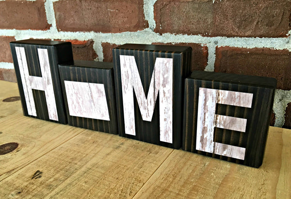 Colorado Home Wooden Letter Block Set, Farmhouse Style Decor for Shelf, Mantle or Tabletop