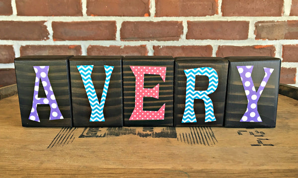 Personalized Name Letter Block Set, Custom Child's Name Decor