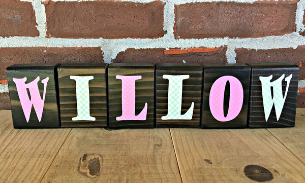 Personalized Name Letter Block Set, Custom Child's Name Decor