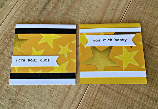 Mini Note Cards Set of 4 for Lunch Box Notes, Back to School Cards or for Encouragement