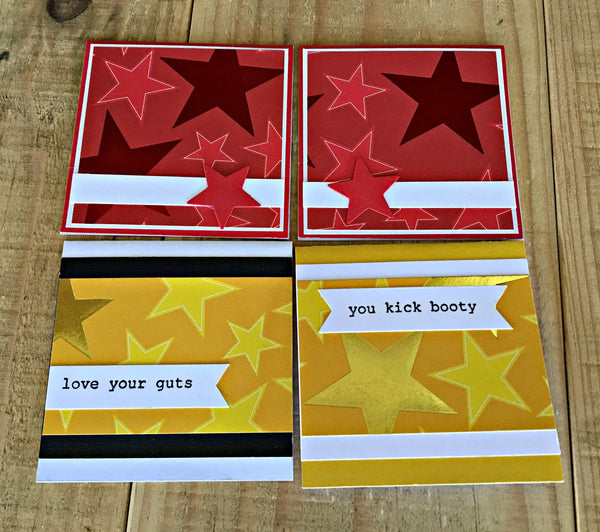 Mini Note Cards Set of 4 for Lunch Box Notes, Back to School Cards or for Encouragement