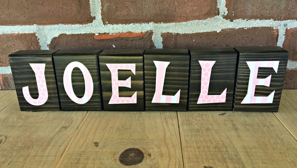 Personalized Name Letter Block Set, Custom Child's Name Decor