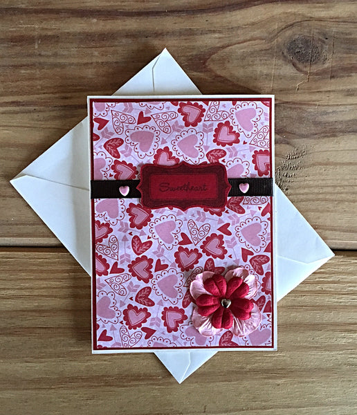 Sweetheart Valentine's Day Card, Handmade Happy Valentine's Day Greeting Card