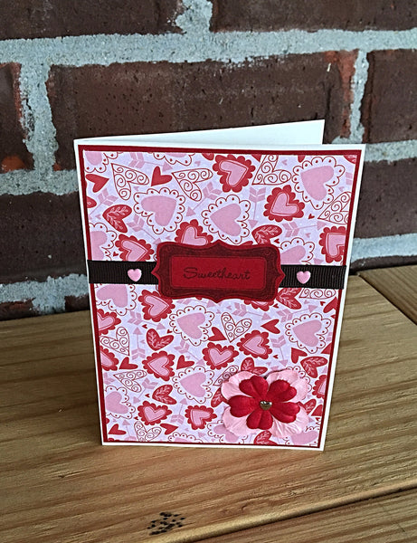 Sweetheart Valentine's Day Card, Handmade Happy Valentine's Day Greeting Card