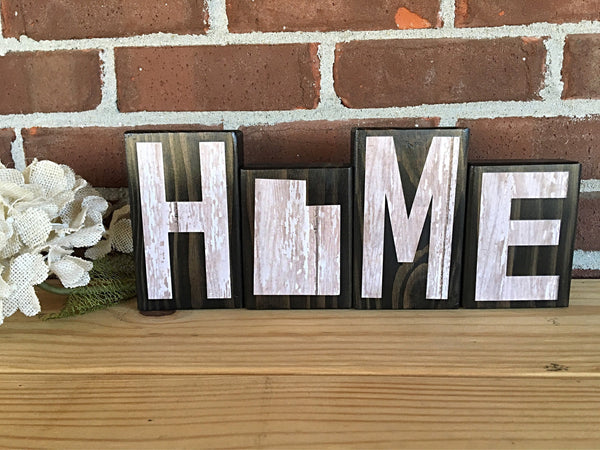 Utah Home Rustic Wooden Letter Block Set, Farmhouse Style Decor for Shelf, Mantle or Tabletop