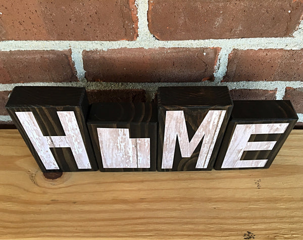Utah Home Rustic Wooden Letter Block Set, Farmhouse Style Decor for Shelf, Mantle or Tabletop