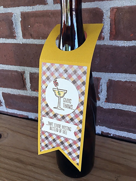 Thanksgiving Wine Bottle Gift Tag, Thank You for Hosting Gift