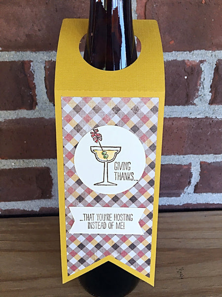 Thanksgiving Wine Bottle Gift Tag, Thank You for Hosting Gift