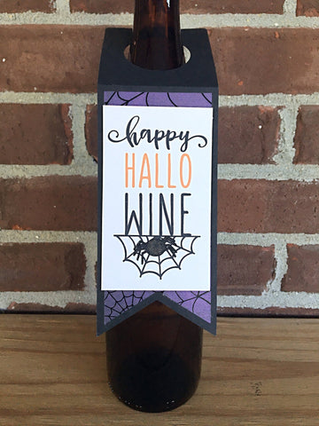 Happy Hallowine Halloween Bottle Gift Tag