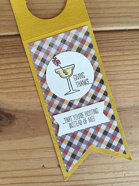 Thanksgiving Wine Bottle Gift Tag, Thank You for Hosting Gift