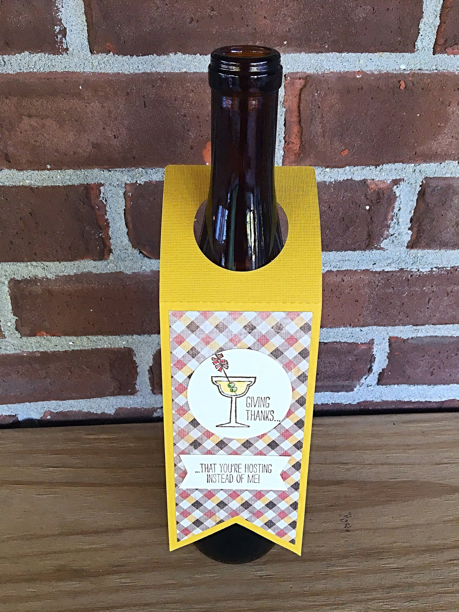 Thanksgiving Wine Bottle Gift Tag, Thank You for Hosting Gift