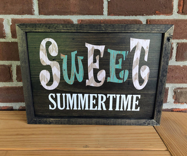 Reversible Happy 4th of July and Sweet Summertime Sign, Rustic Double Sided Holiday Decor