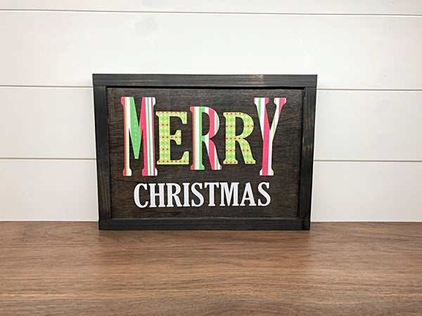 Reversible Merry Christmas and Happy Thanksgiving Sign, Rustic Double Sided Holiday Decor for Wall, Shelf or Mantle