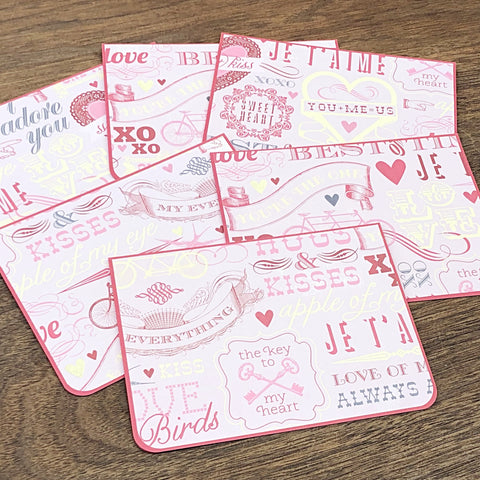 Valentine's Day Card Set of 6, Simple Handmade Blank Note Cards